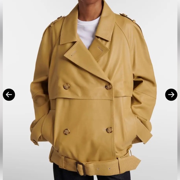 New Toteme Oversized Leather Trench Jacket Size 32 - Picture 10 of 11